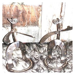 Cowboy Christmas Country Horseshoe Statues